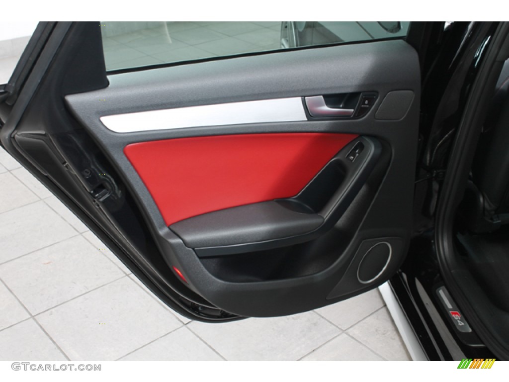 2011 Audi S4 3.0 quattro Sedan Black/Red Door Panel Photo #75718116