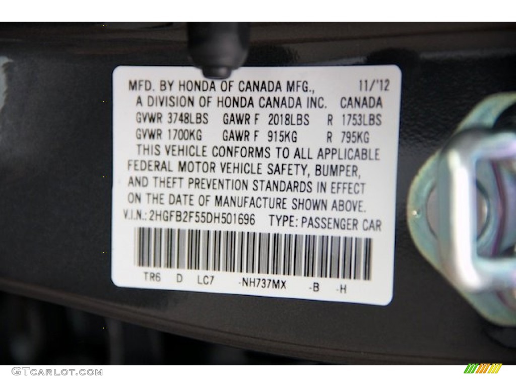 2013 Civic LX Sedan - Polished Metal Metallic / Gray photo #17