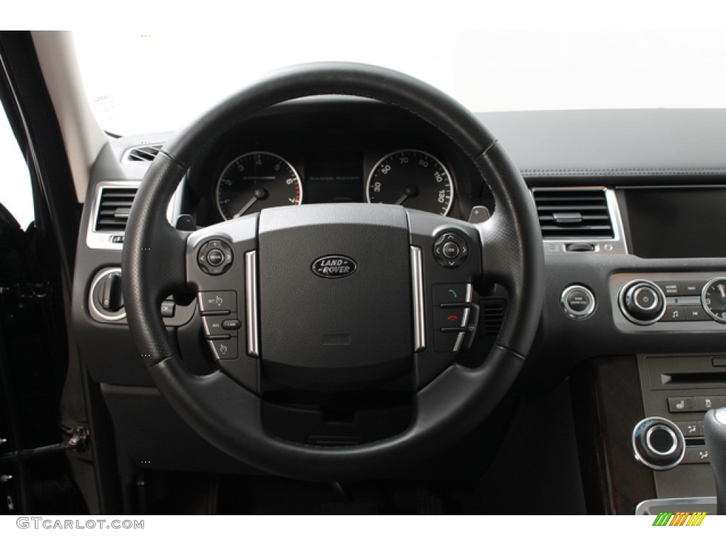 2011 Land Rover Range Rover Sport Supercharged Ebony/Ebony Steering Wheel Photo #75721013