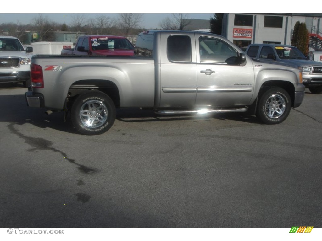 2008 Sierra 1500 SLT Extended Cab 4x4 - Steel Gray Metallic / Ebony/Light Titanium photo #28