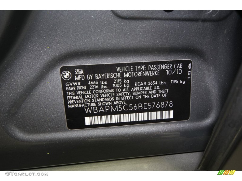 2011 3 Series 335i Sedan - Space Gray Metallic / Gray Dakota Leather photo #10