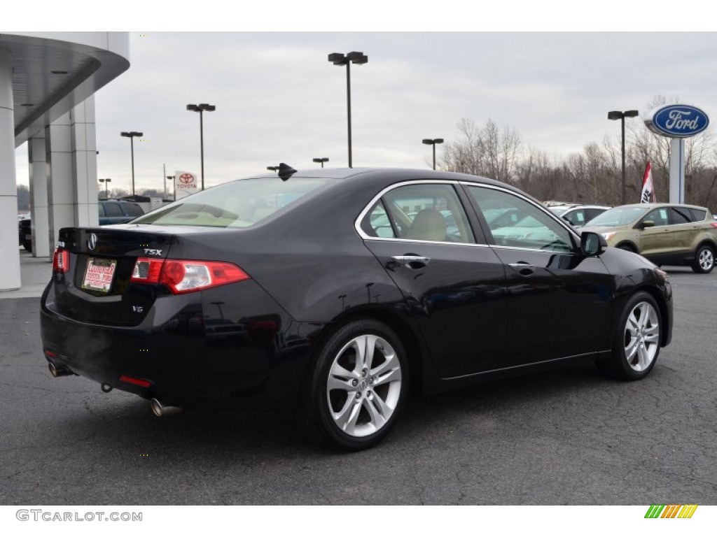 2010 TSX V6 Sedan - Crystal Black Pearl / Parchment photo #3