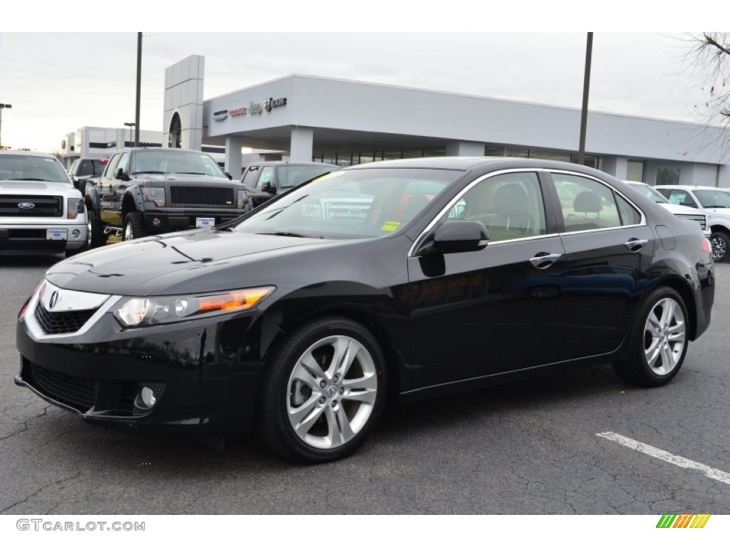 2010 TSX V6 Sedan - Crystal Black Pearl / Parchment photo #6