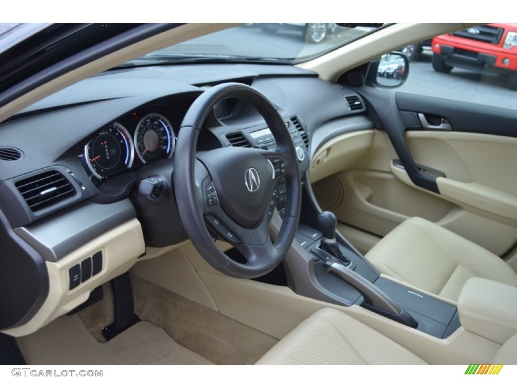 2010 TSX V6 Sedan - Crystal Black Pearl / Parchment photo #11