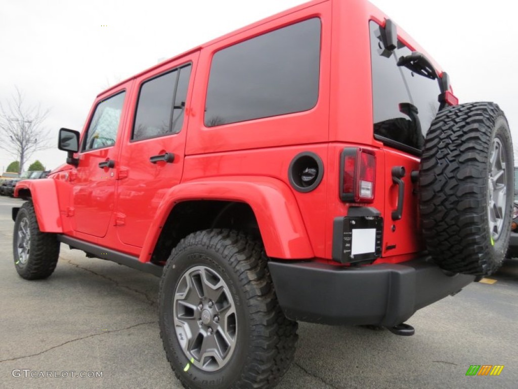 2013 Wrangler Unlimited Rubicon 4x4 - Rock Lobster Red / Black photo #2