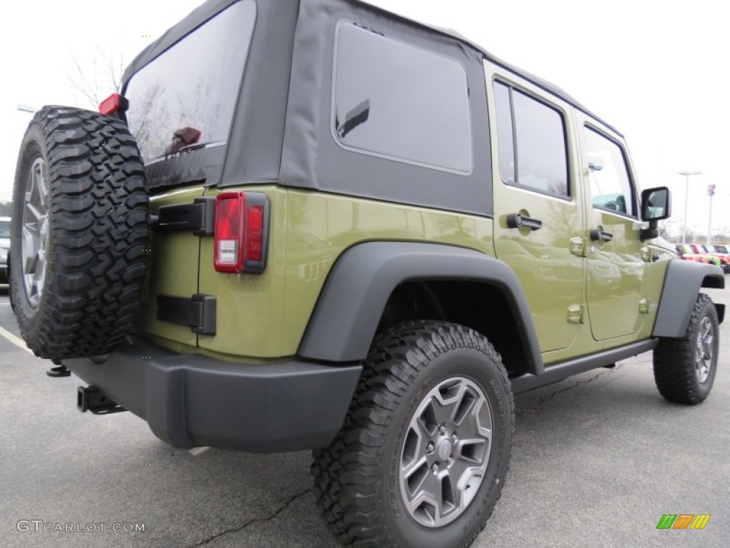 2013 Wrangler Unlimited Rubicon 4x4 - Commando Green / Black photo #3