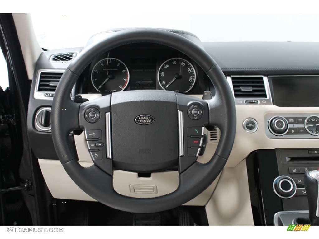 2011 Land Rover Range Rover Sport Supercharged Ivory/Ebony Steering Wheel Photo #75730100