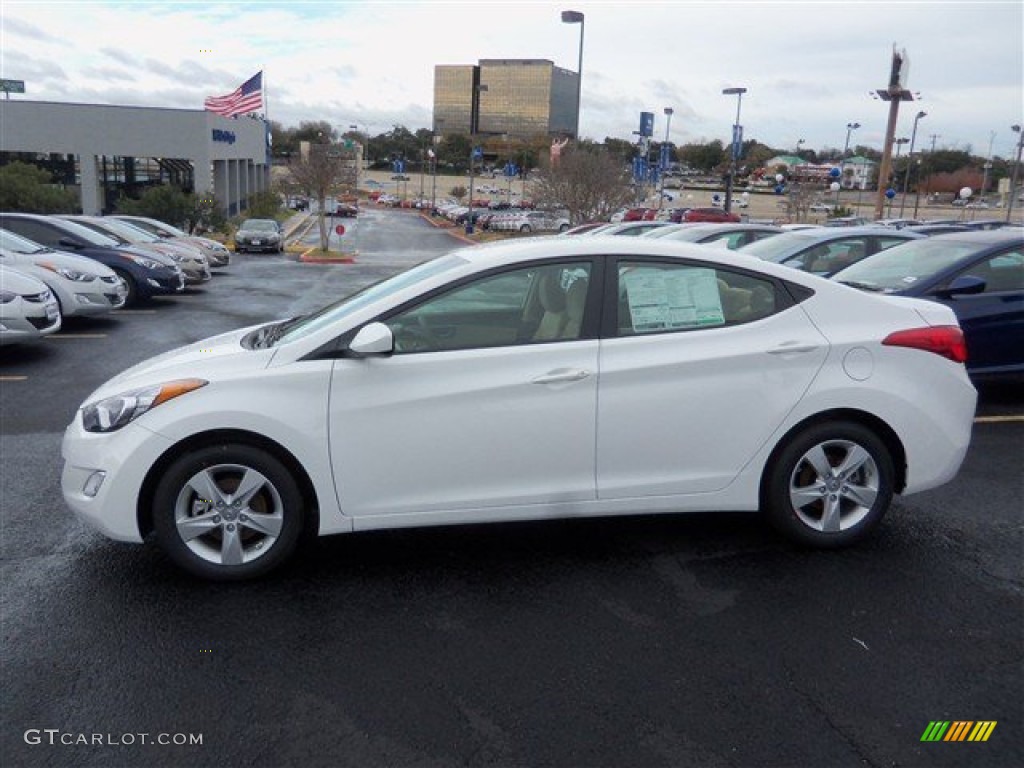 2013 Elantra GLS - Shimmering White / Beige photo #4