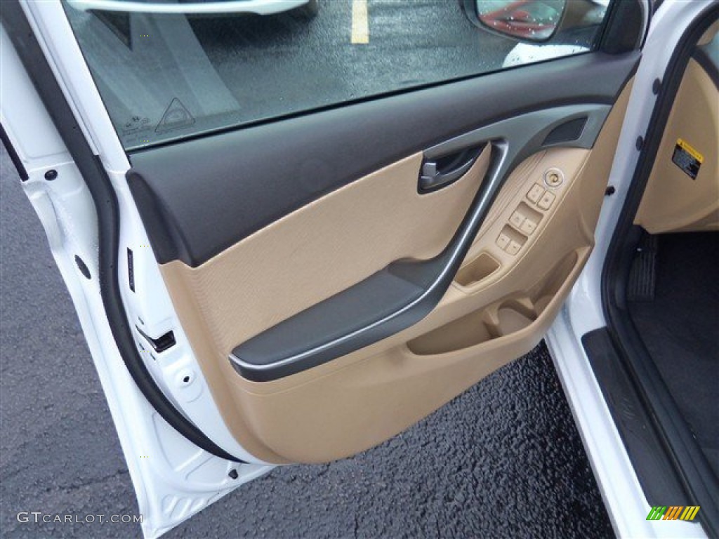 2013 Elantra GLS - Shimmering White / Beige photo #7