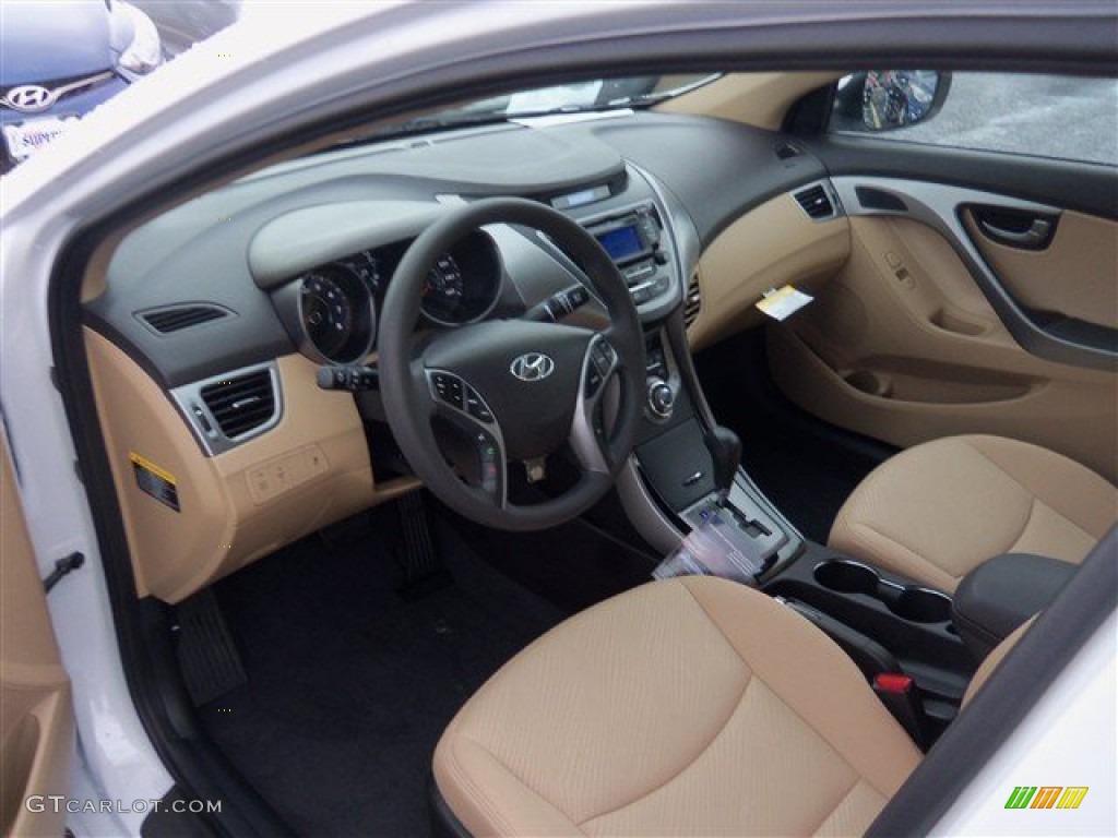 2013 Elantra GLS - Shimmering White / Beige photo #8