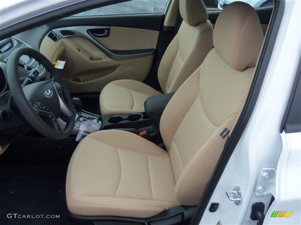 2013 Elantra GLS - Shimmering White / Beige photo #9