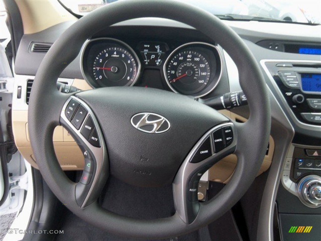 2013 Elantra GLS - Shimmering White / Beige photo #12