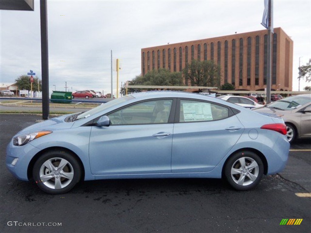 2013 Elantra GLS - Blue Sky Metallic / Beige photo #4