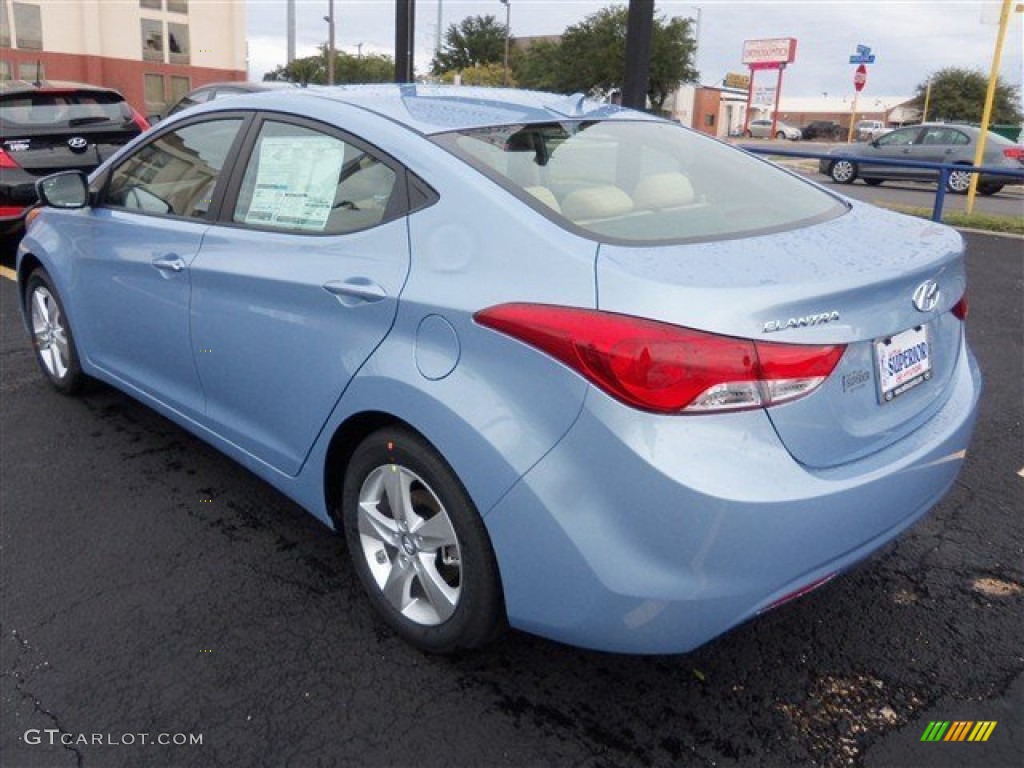 2013 Elantra GLS - Blue Sky Metallic / Beige photo #5