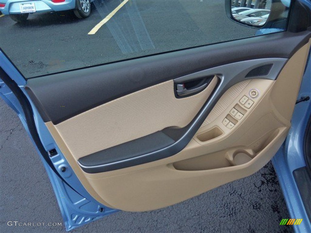 2013 Elantra GLS - Blue Sky Metallic / Beige photo #7