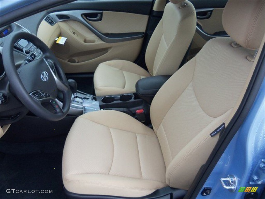 2013 Elantra GLS - Blue Sky Metallic / Beige photo #9