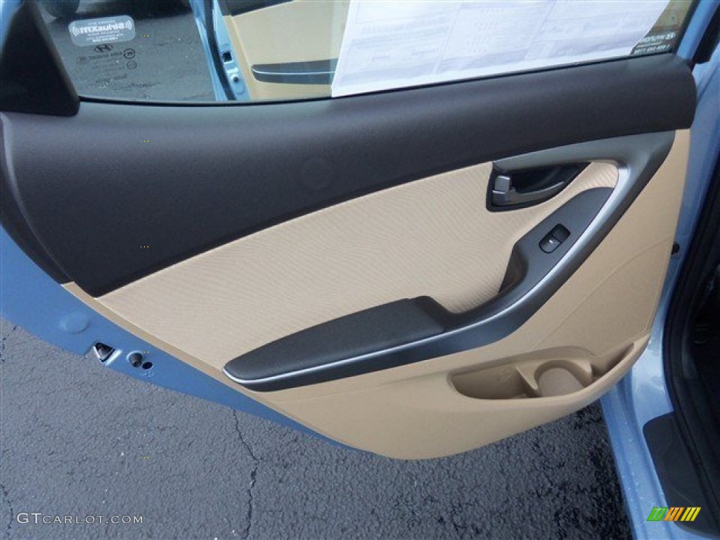 2013 Elantra GLS - Blue Sky Metallic / Beige photo #10