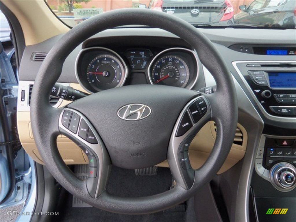 2013 Elantra GLS - Blue Sky Metallic / Beige photo #12