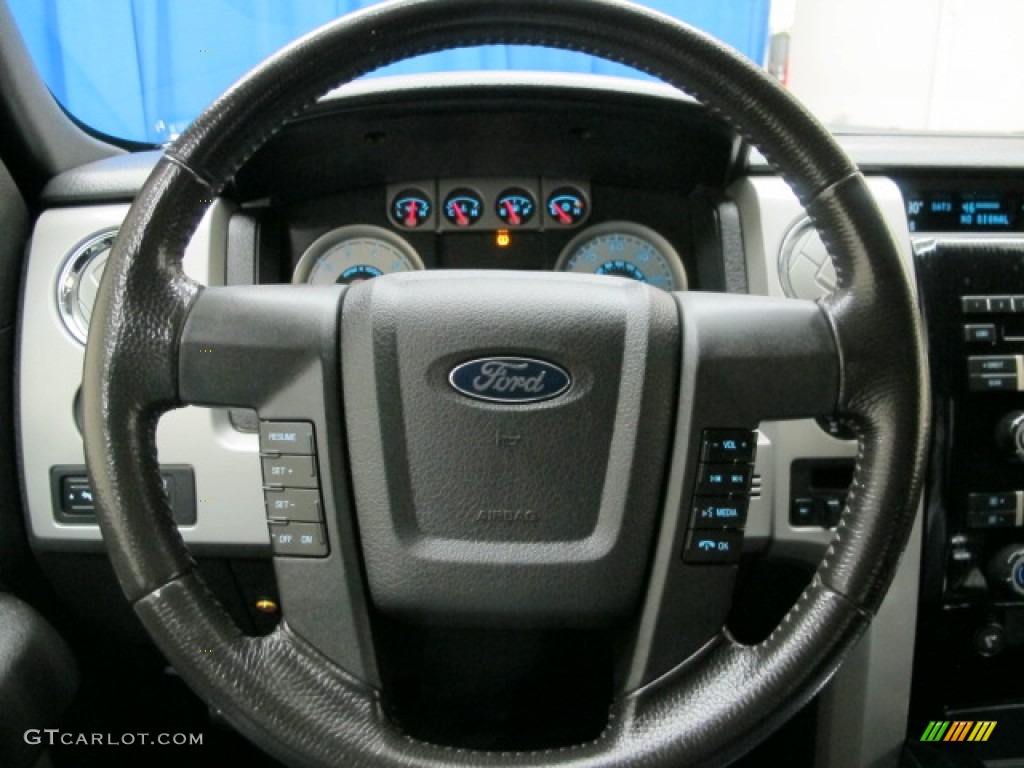 2009 Ford F150 FX4 SuperCab 4x4 Black/Black Steering Wheel Photo #75732988