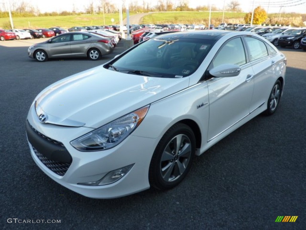 Porcelain White Pearl 2012 Hyundai Sonata Hybrid Exterior Photo #75733211