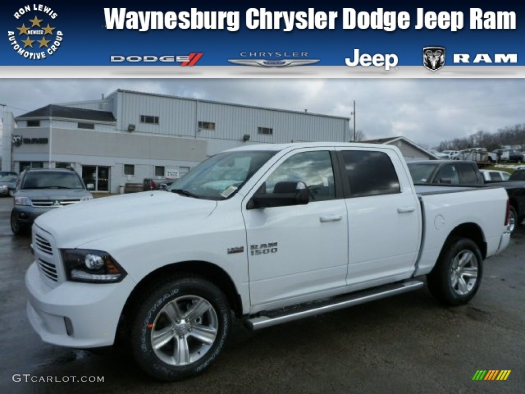 2013 1500 Sport Crew Cab 4x4 - Bright White / Black photo #1