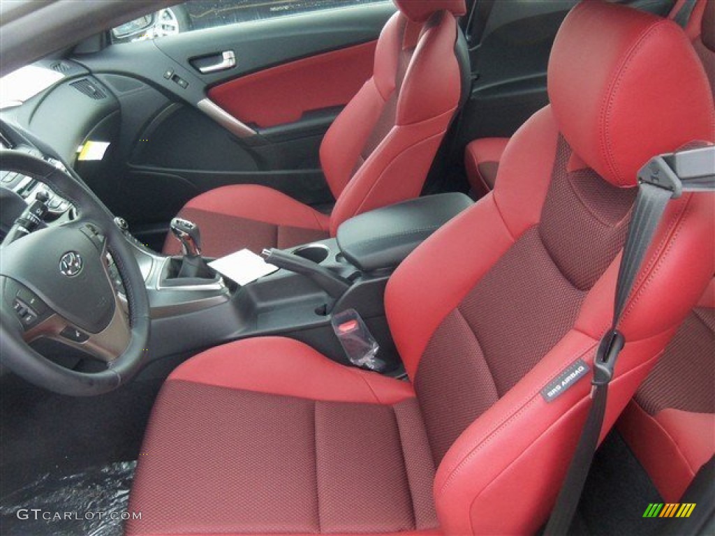 Red Leather/Red Cloth Interior 2013 Hyundai Genesis Coupe 2.0T R-Spec Photo #75734618