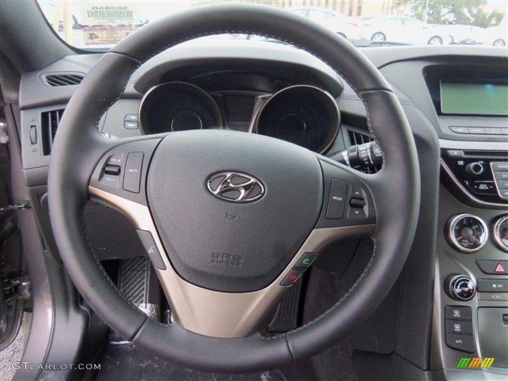 2013 Hyundai Genesis Coupe 2.0T R-Spec Red Leather/Red Cloth Steering Wheel Photo #75734660