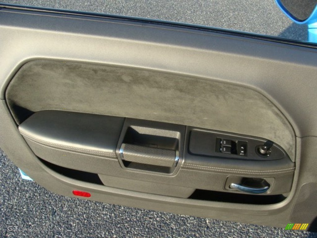 2010 Dodge Challenger SRT8 Dark Slate Gray Door Panel Photo #75735275
