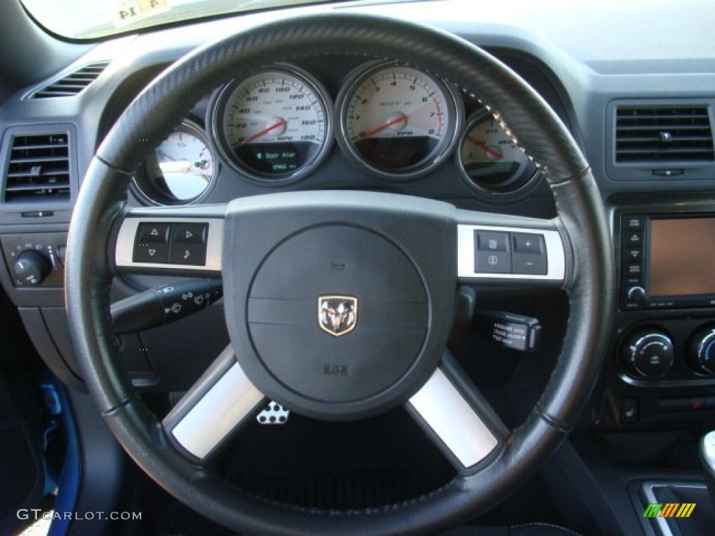 2010 Dodge Challenger SRT8 Dark Slate Gray Steering Wheel Photo #75735329