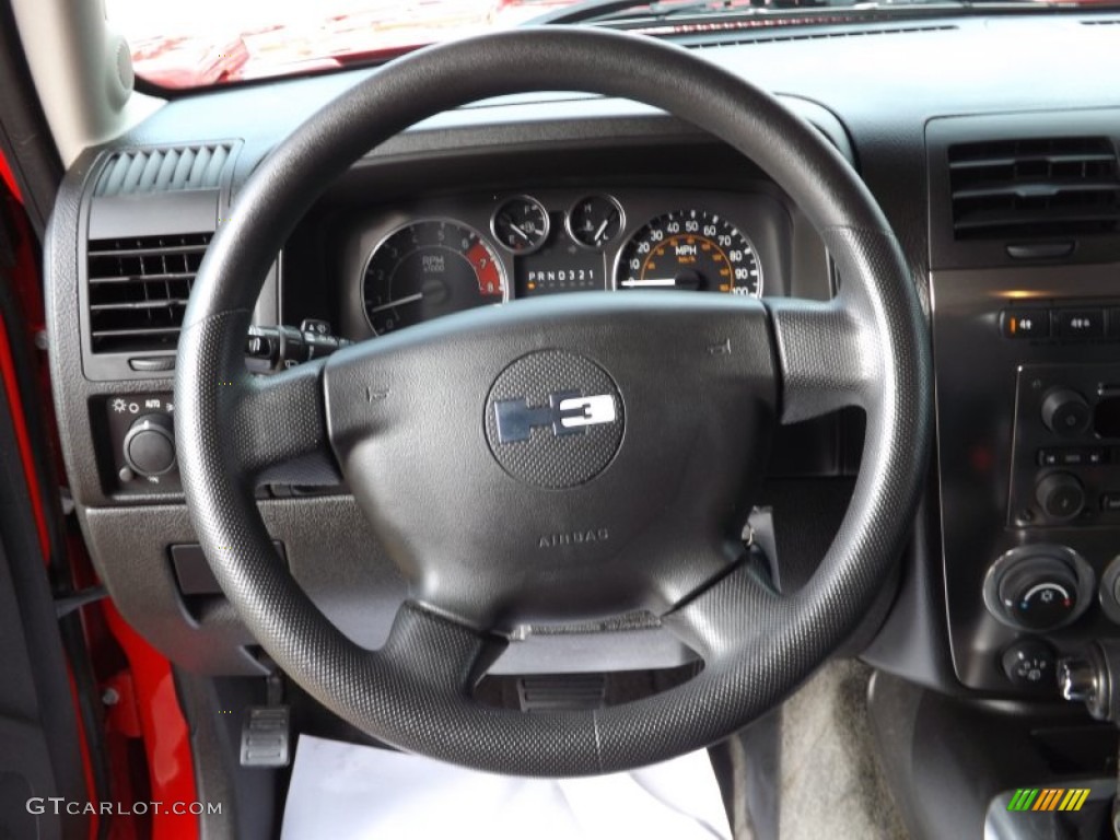 2008 Hummer H3 Standard H3 Model Ebony Black Steering Wheel Photo #75735371