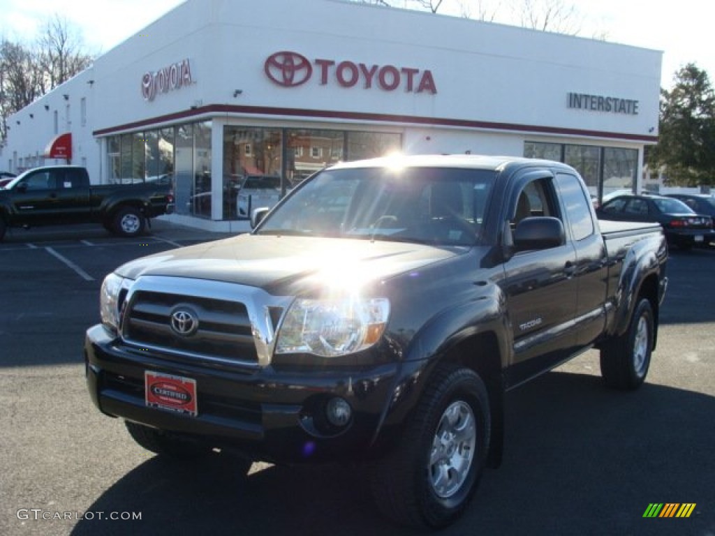 2010 Tacoma Access Cab 4x4 - Black Sand Pearl / Sand Beige photo #1