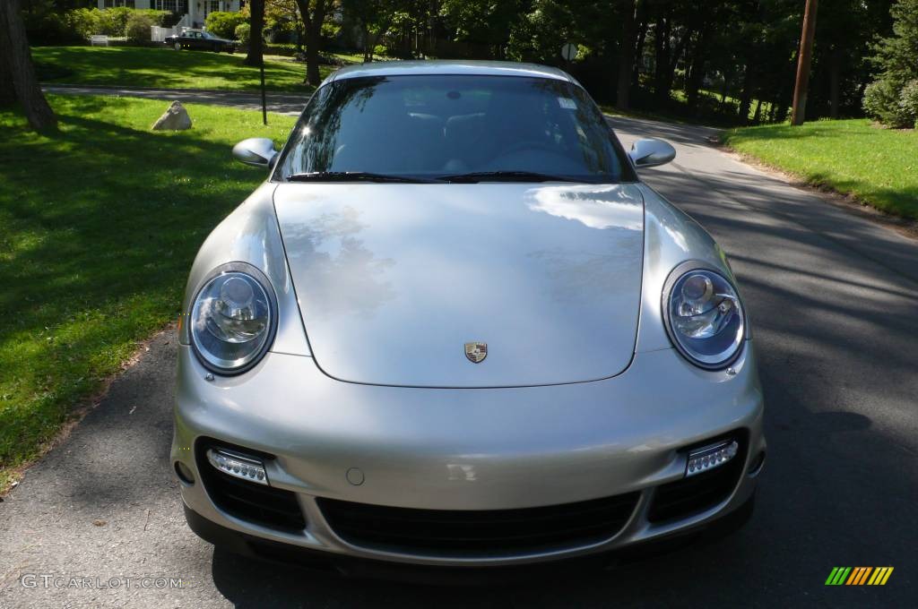 2007 911 Turbo Coupe - Arctic Silver Metallic / Sea Blue photo #1