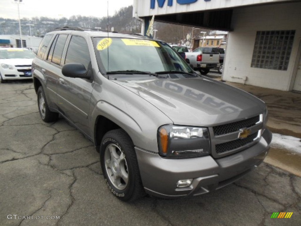 Graystone Metallic 2008 Chevrolet TrailBlazer LT 4x4 Exterior Photo #75739346