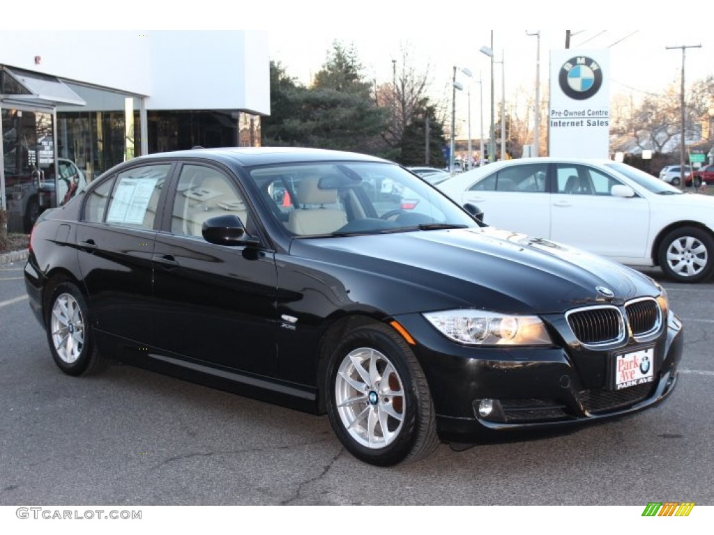 2010 3 Series 328i xDrive Sedan - Black Sapphire Metallic / Oyster/Black Dakota Leather photo #3