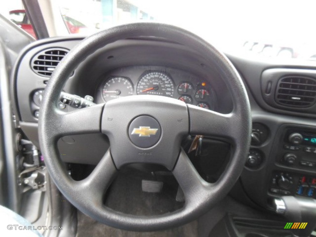 2008 Chevrolet TrailBlazer LT 4x4 Ebony Steering Wheel Photo #75739634