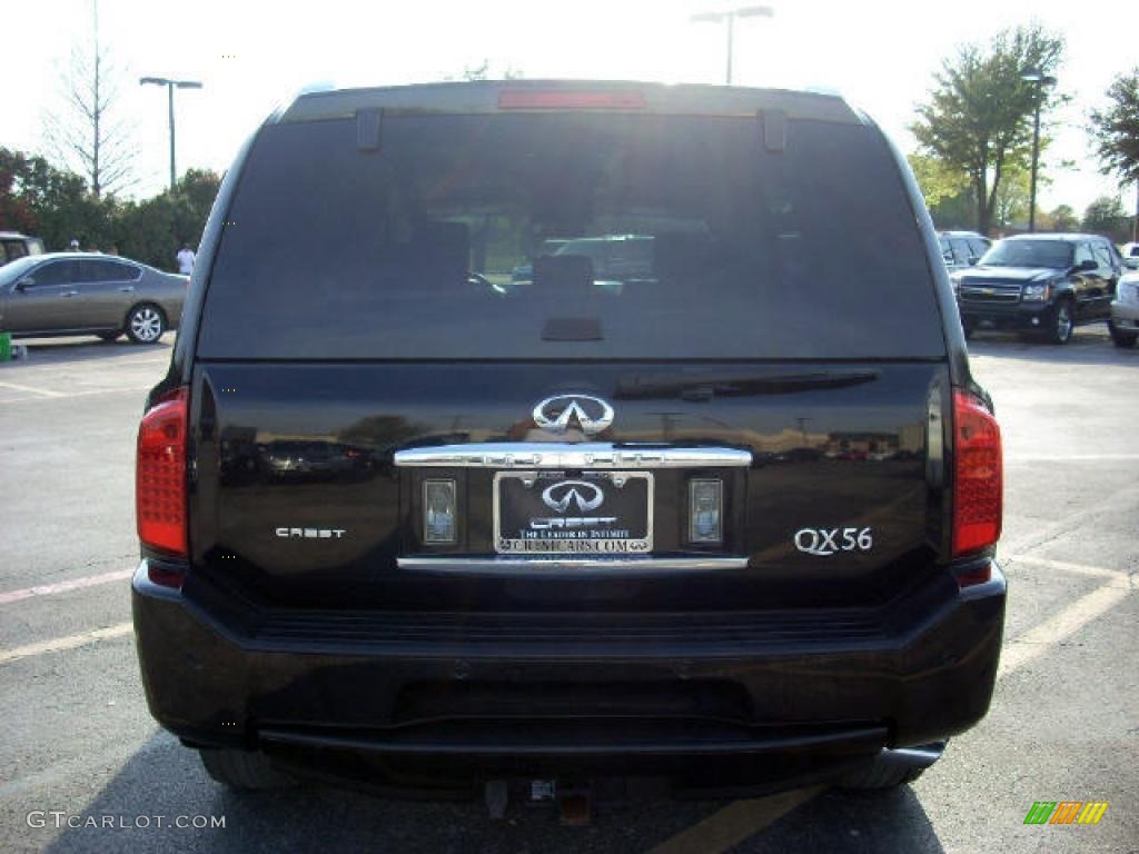 2008 QX 56 - Liquid Onyx Black / Wheat photo #6