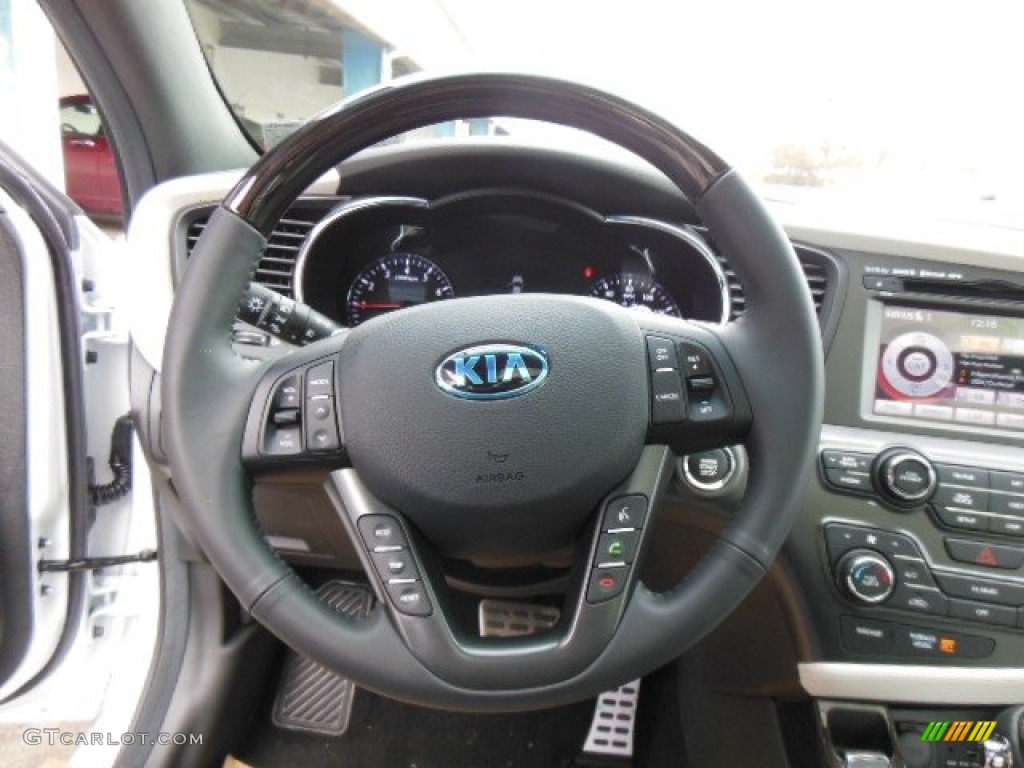 2013 Kia Optima SX Limited Beige Steering Wheel Photo #75741149