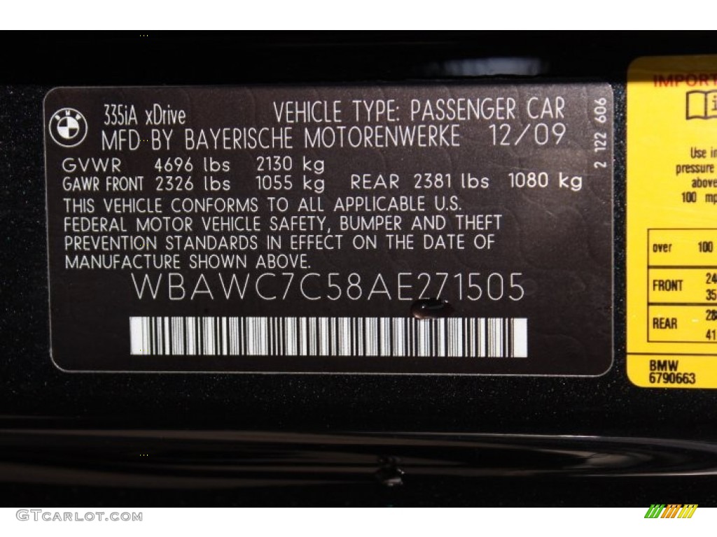 2010 3 Series 335i xDrive Coupe - Black Sapphire Metallic / Black photo #32