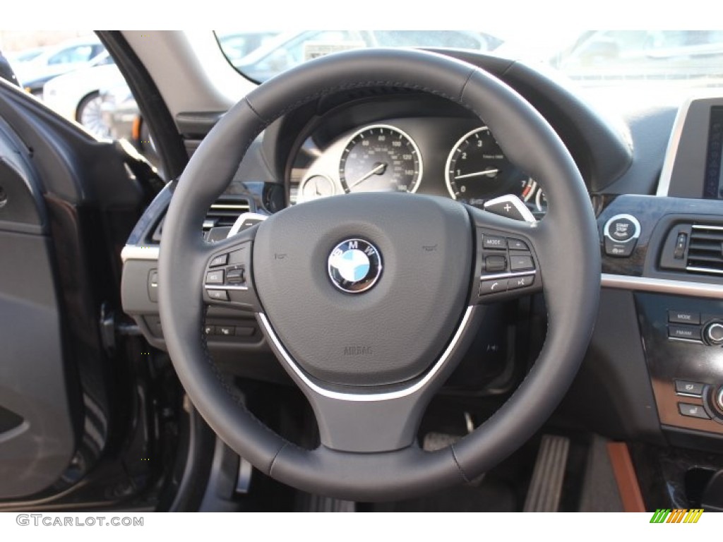 2013 BMW 6 Series 640i Coupe Cinnamon Brown Steering Wheel Photo #75744503