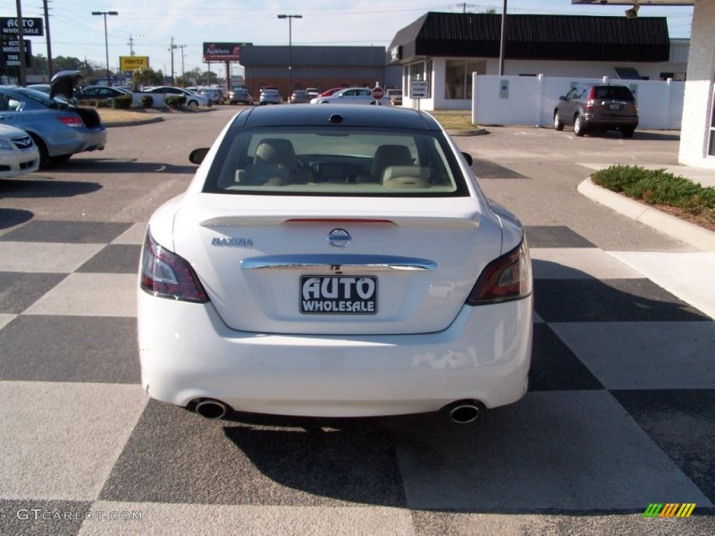 2012 Maxima 3.5 SV Premium - Winter Frost White / Cafe Latte photo #4