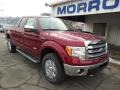 2013 Ruby Red Metallic Ford F150 Lariat SuperCab 4x4  photo #2