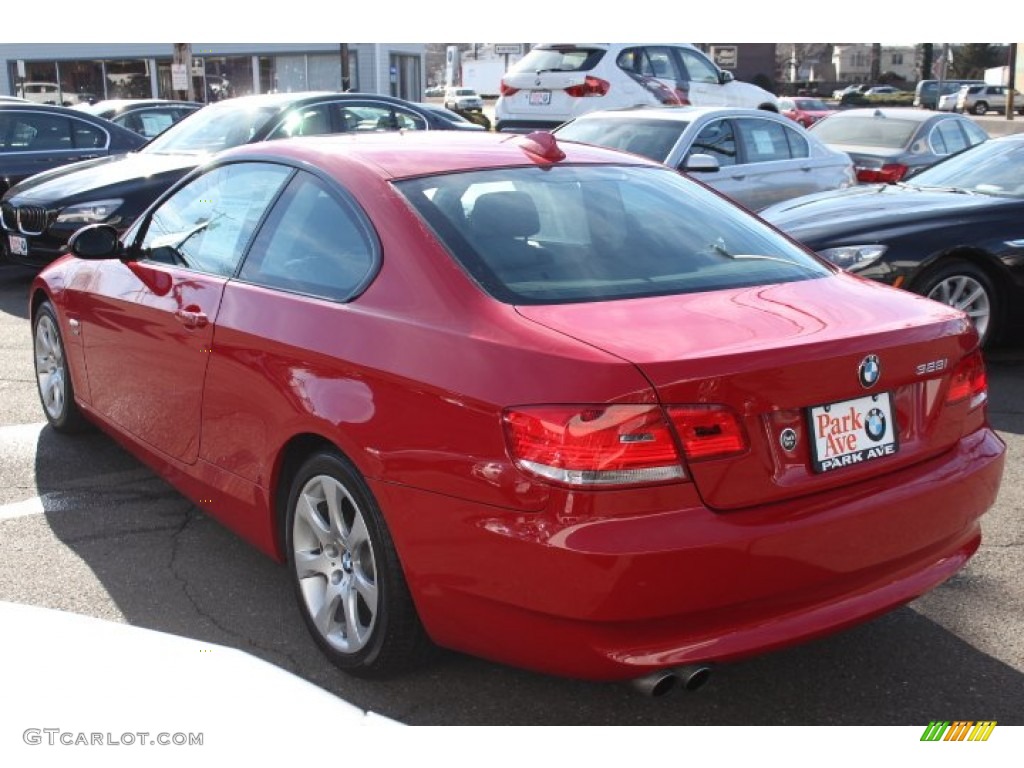 2009 3 Series 328xi Coupe - Crimson Red / Black photo #7
