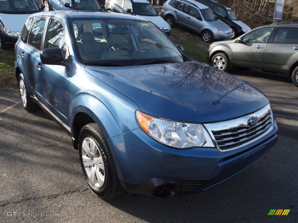 2009 Forester 2.5 X - Newport Blue Pearl / Platinum photo #4