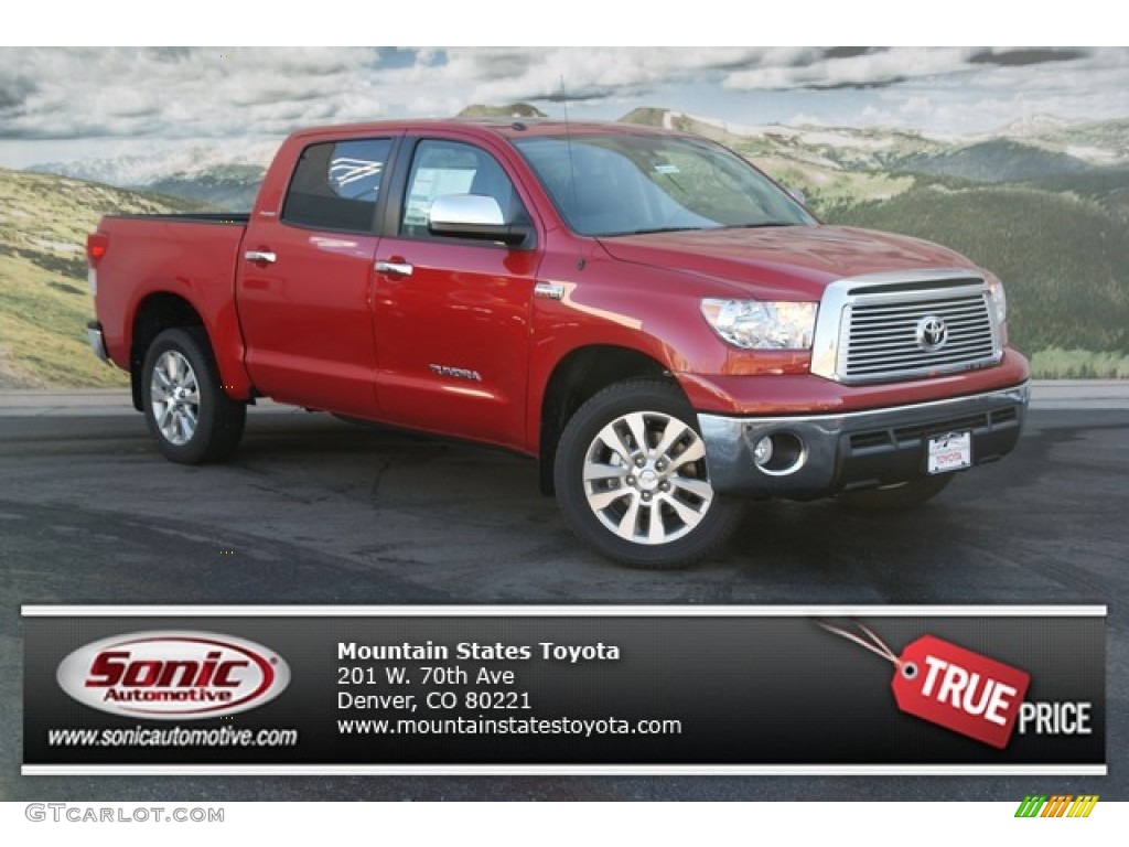 2013 Tundra Platinum CrewMax 4x4 - Barcelona Red Metallic / Black photo #1