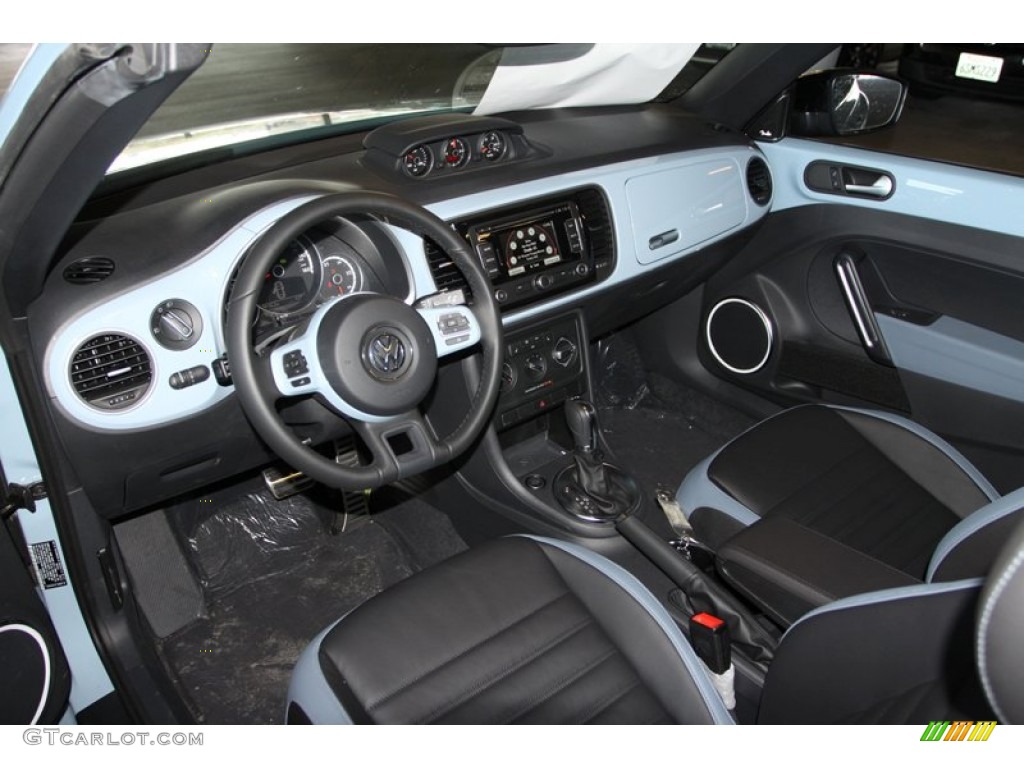 Black/Blue Interior 2013 Volkswagen Beetle Turbo Convertible 60s Edition Photo #75751553