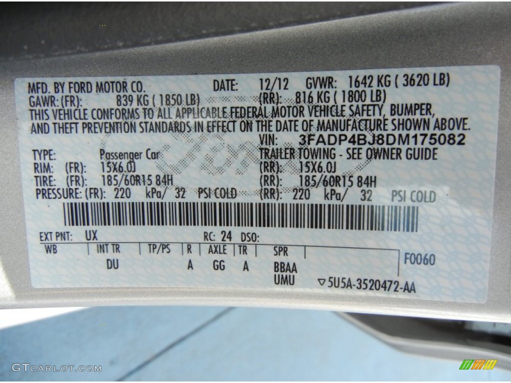 2013 Fiesta SE Sedan - Ingot Silver / Charcoal Black/Blue Accent photo #13