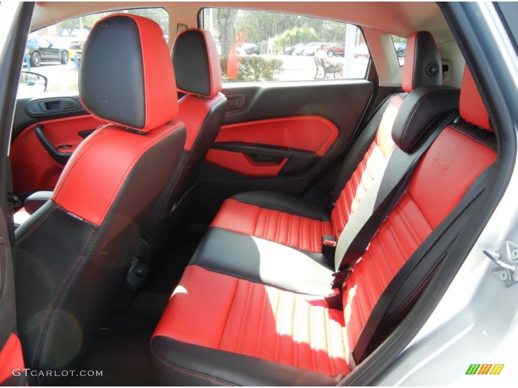 Race Red Leather Interior 2013 Ford Fiesta Titanium Hatchback Photo #75752147