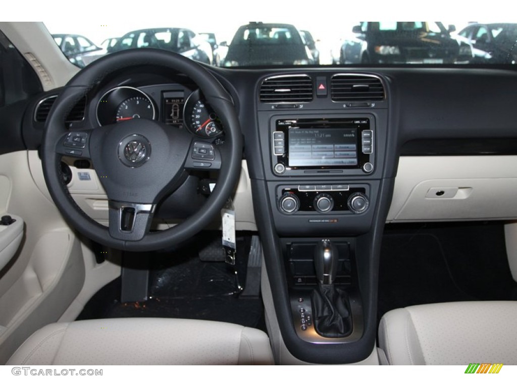2013 Volkswagen Jetta TDI SportWagen Cornsilk Beige Dashboard Photo #75752243