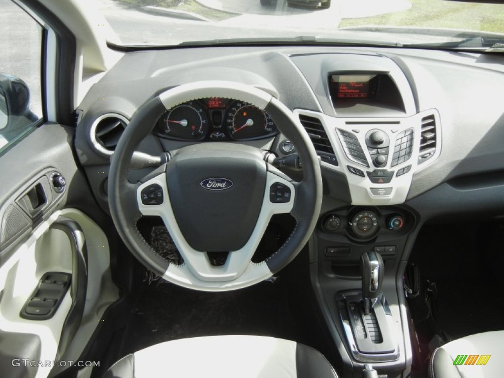 2013 Ford Fiesta Titanium Hatchback Arctic White Leather Dashboard Photo #75752717