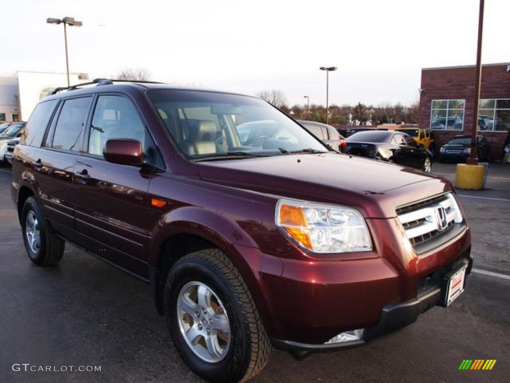 2007 Pilot EX-L 4WD - Dark Cherry Pearl / Gray photo #2